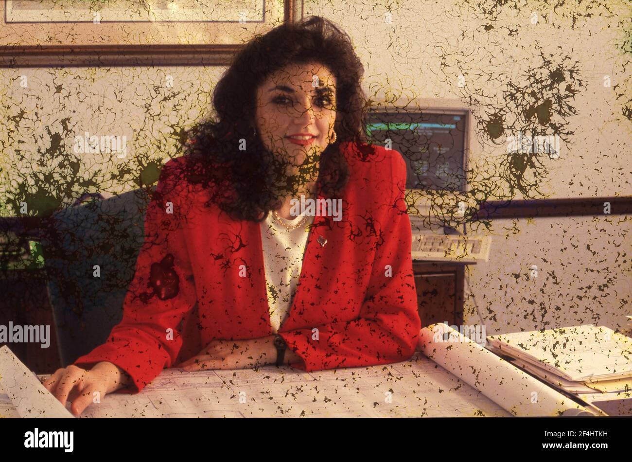 Il Vicepresidente della Banca Terri Saenz, specializzato in crediti al consumo e prestiti SBA, 1994 MODELLO DI RILASCIO EI-0166 Foto Stock