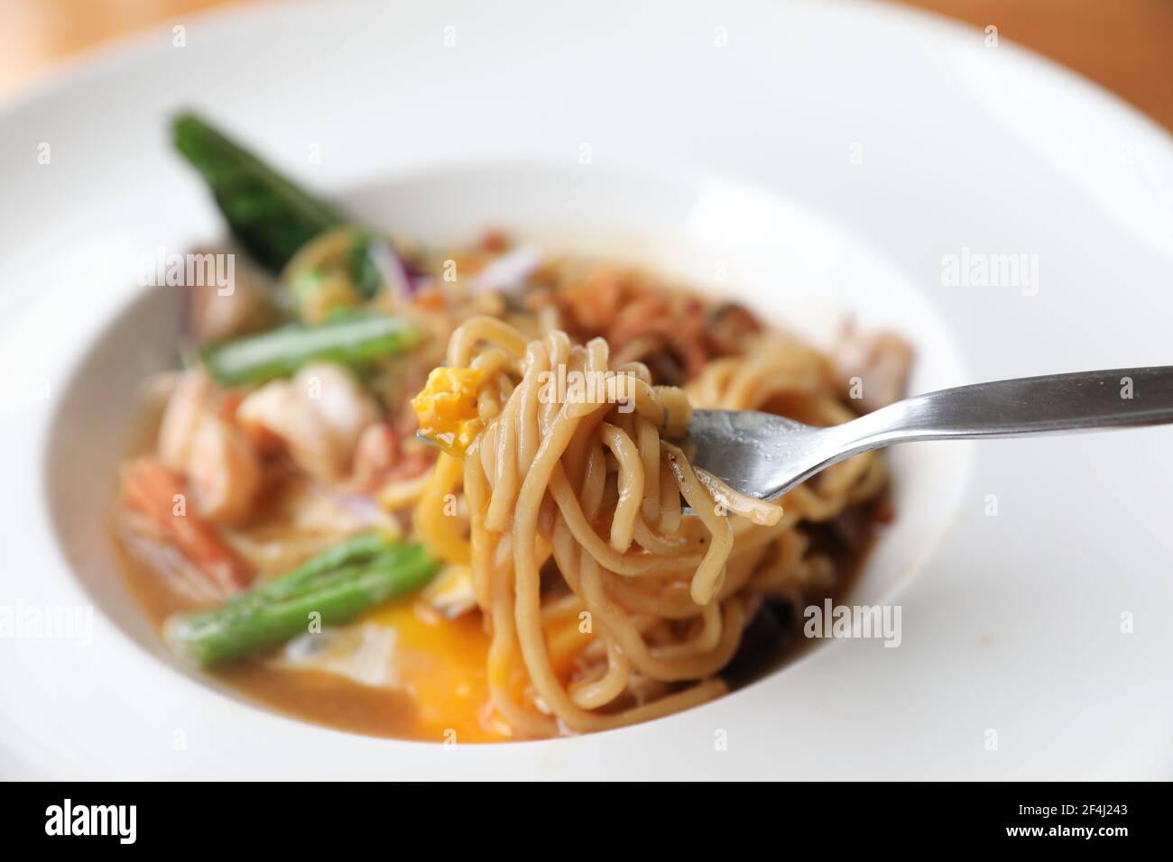 Noodle fritto con salsa di soia, hokkien mee cibo asiatico Foto Stock