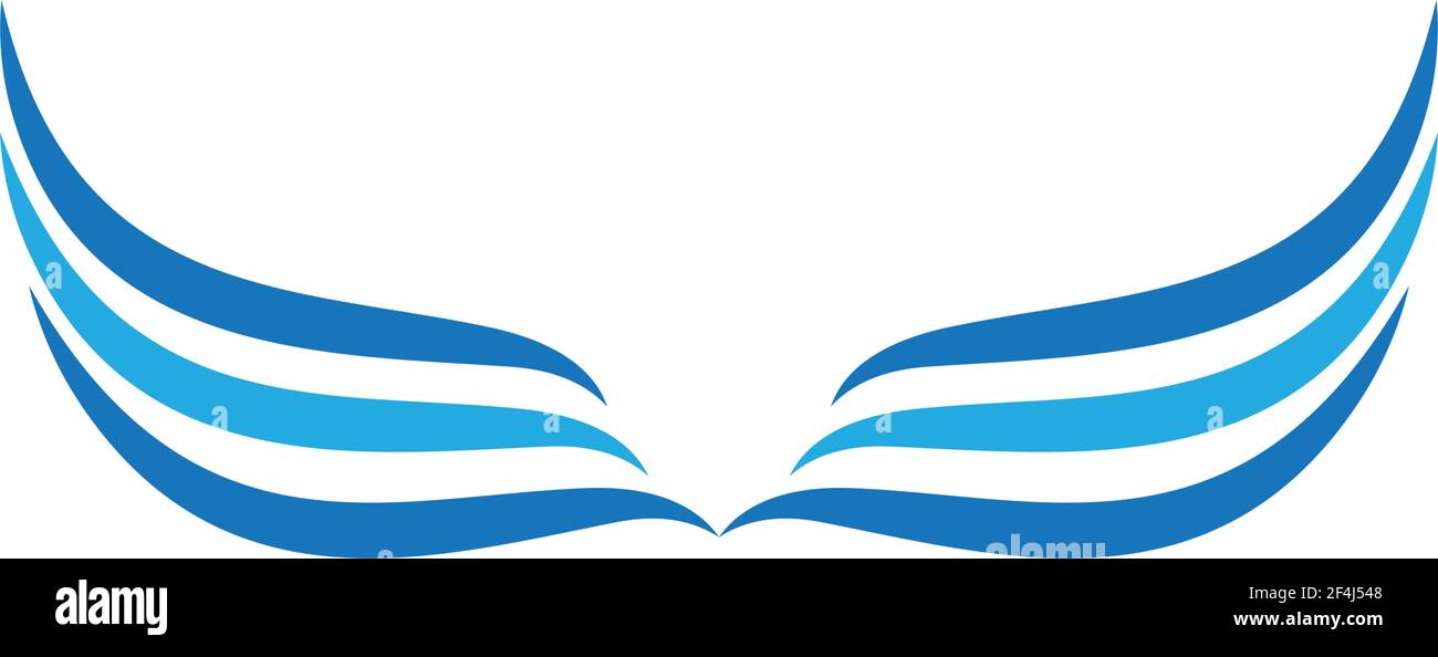 Disegno dell'illustrazione dell'icona vettoriale del modello del logo Wing Illustrazione Vettoriale