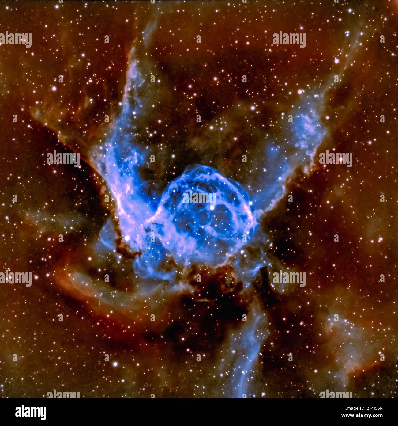 NGC 2359 (noto anche come casco di Thor) è una nebulosa ad emissione nella costellazione di Canis Major. Foto Stock