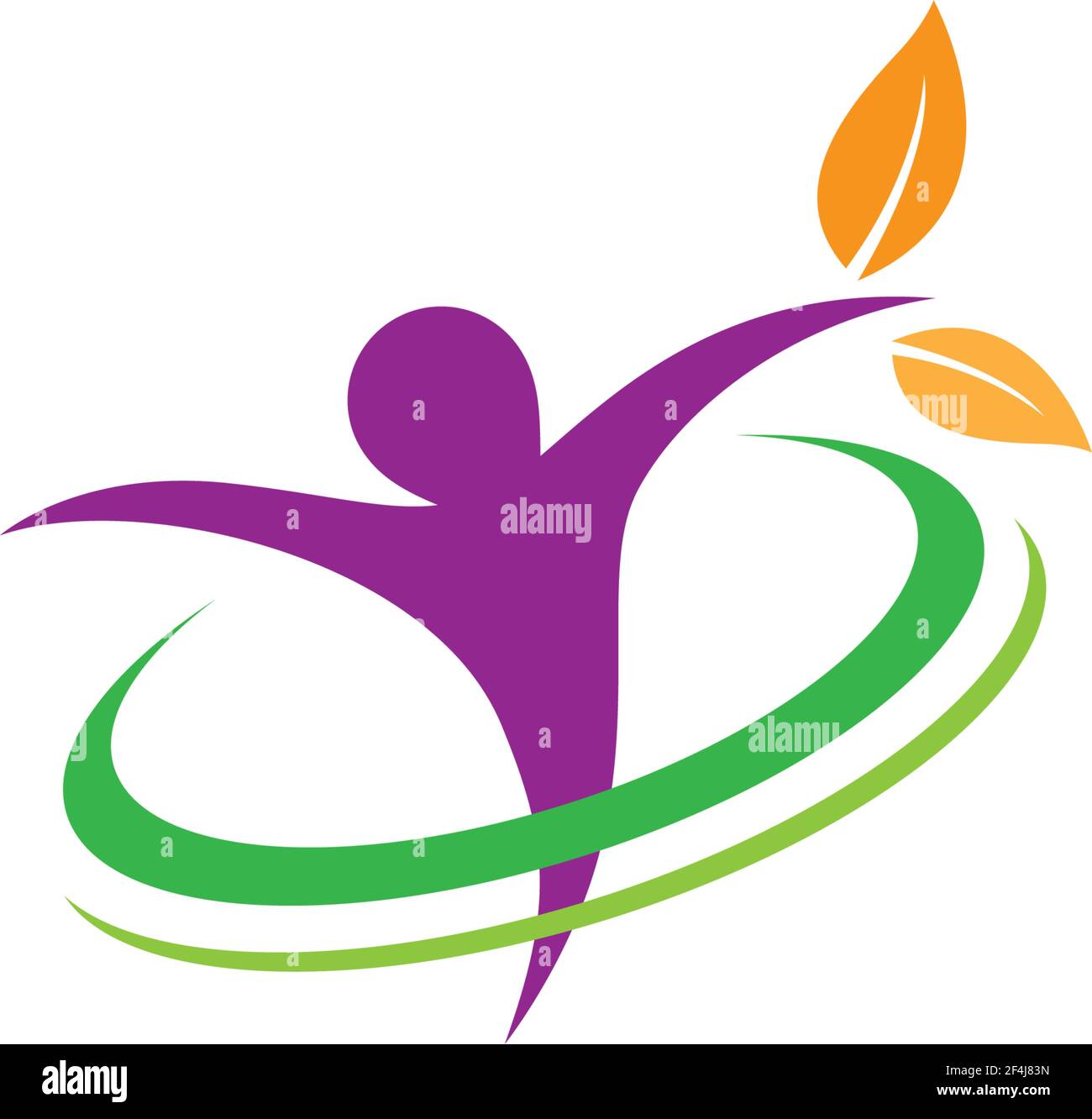 Modello di logo di vita sana disegno di illustrazione di icona vettoriale Illustrazione Vettoriale