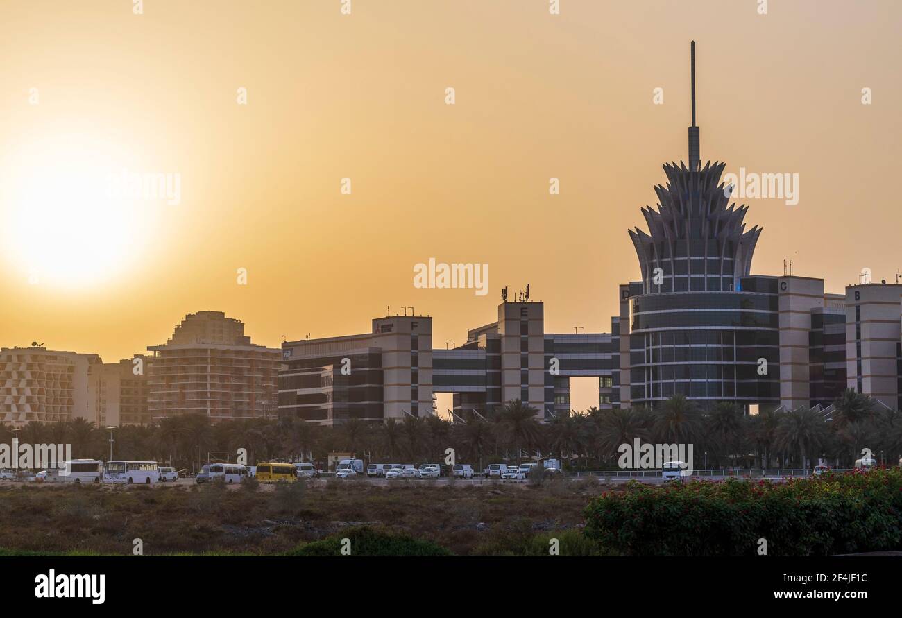 Dubai, Emirati Arabi Uniti - 03.19.2021 Dubai Silicon Oasis Head Quarters Building. Foto Stock