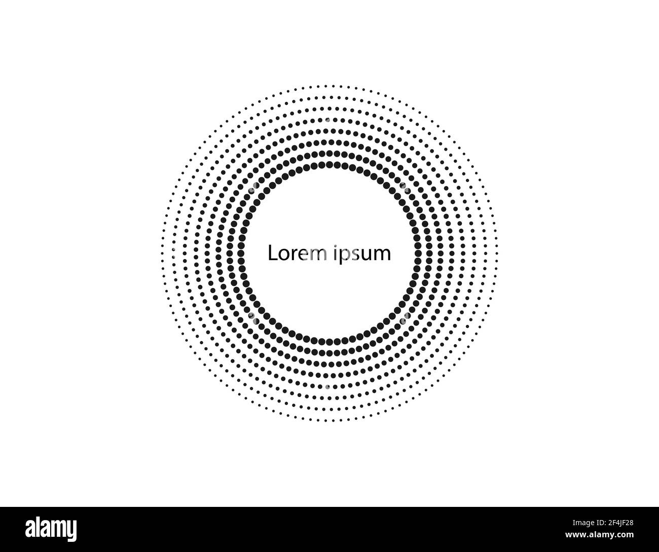 Illustrazione vettoriale. Punti mezzitoni in forma circolare, logo Illustrazione Vettoriale