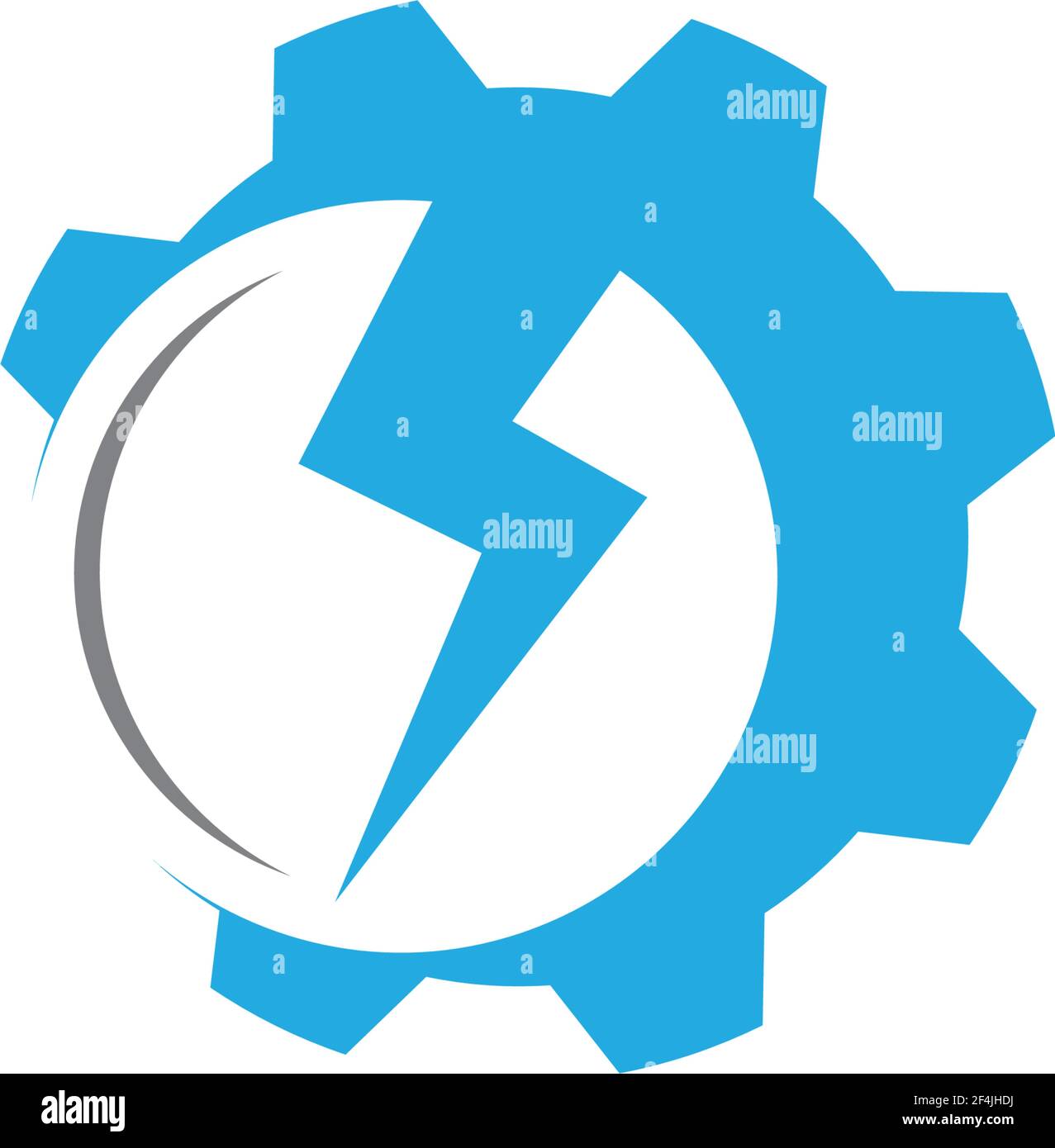 Lightning Bolt con icona dell'ingranaggio immagine vettoriacreativa Illustrazione Vettoriale