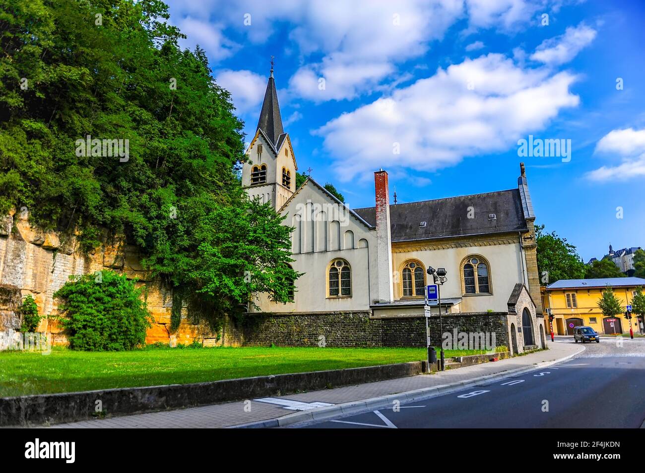 Città di Lussemburgo, Lussemburgo - 15 luglio 2019: Chiesa ortodossa rumena della Natività del Signore nella città vecchia di Lussemburgo città in Europa Foto Stock
