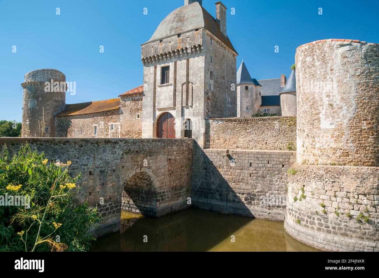 Castello di Marconnay (15 ° secolo) con una miscela di stile gotico e rinascimentale, un monumento storico elencato, Sanxay, Vienne (86), Nouvelle-Aquitaine r Foto Stock