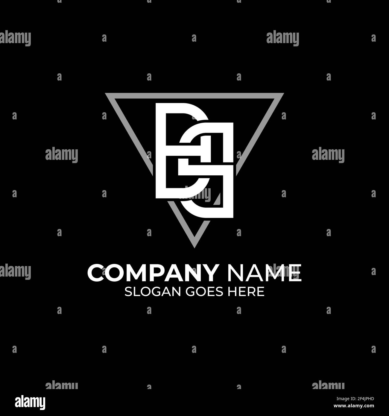 BS vettore di logo con lettera iniziale con forma triangolare, ispirazioni di logo B e S. Illustrazione Vettoriale