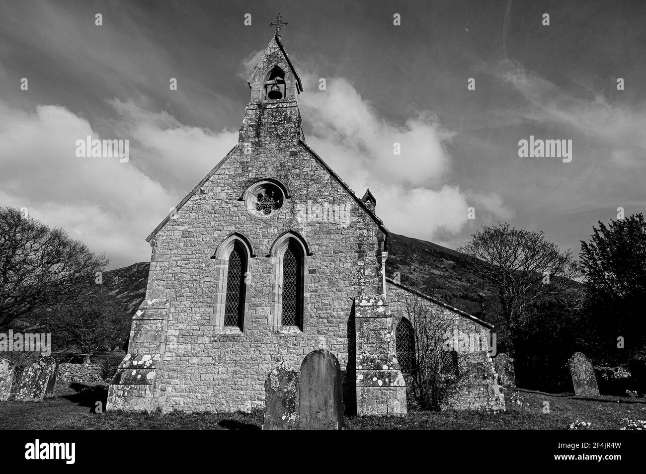 Chiesa di San Bega sul lago Bassenthwaite, Lake District, Cumbria Foto Stock