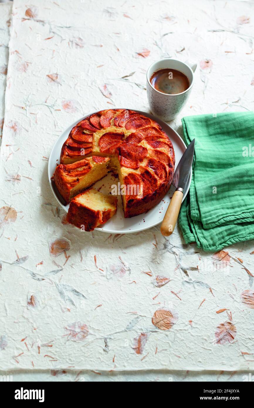 Torta con mele e cannella Foto Stock