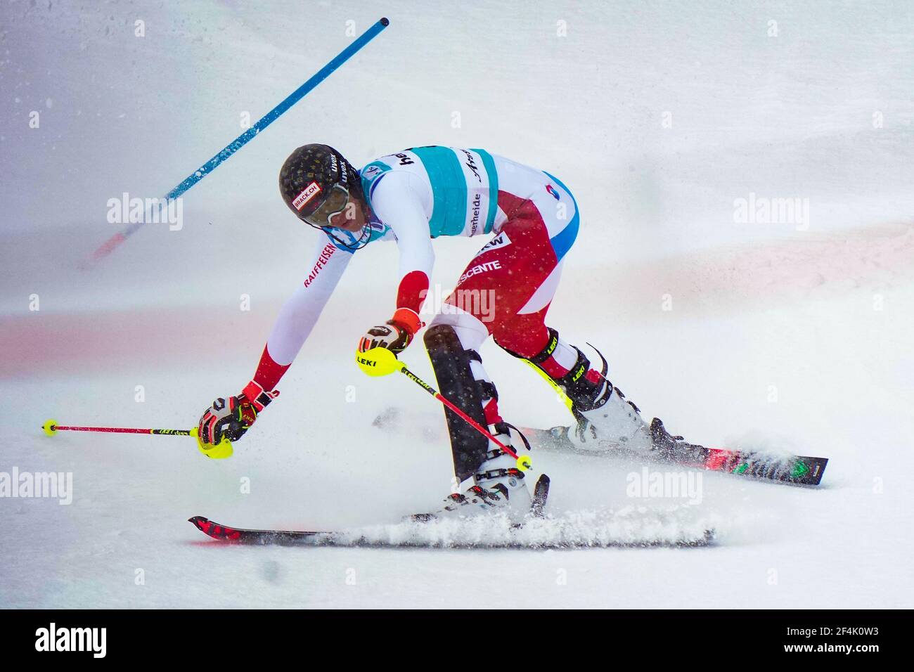 Lenzerheide, Schweiz. 21 Mar 2021. 21.03.2021, Lenzerheide, Lenzerheide, Audi FIS Ski WeltCup Lenzerheide: Slalom Men, Ramon Zenhaeusern (sui) Credit: SPP Sport Press Photo. /Alamy Live News Foto Stock