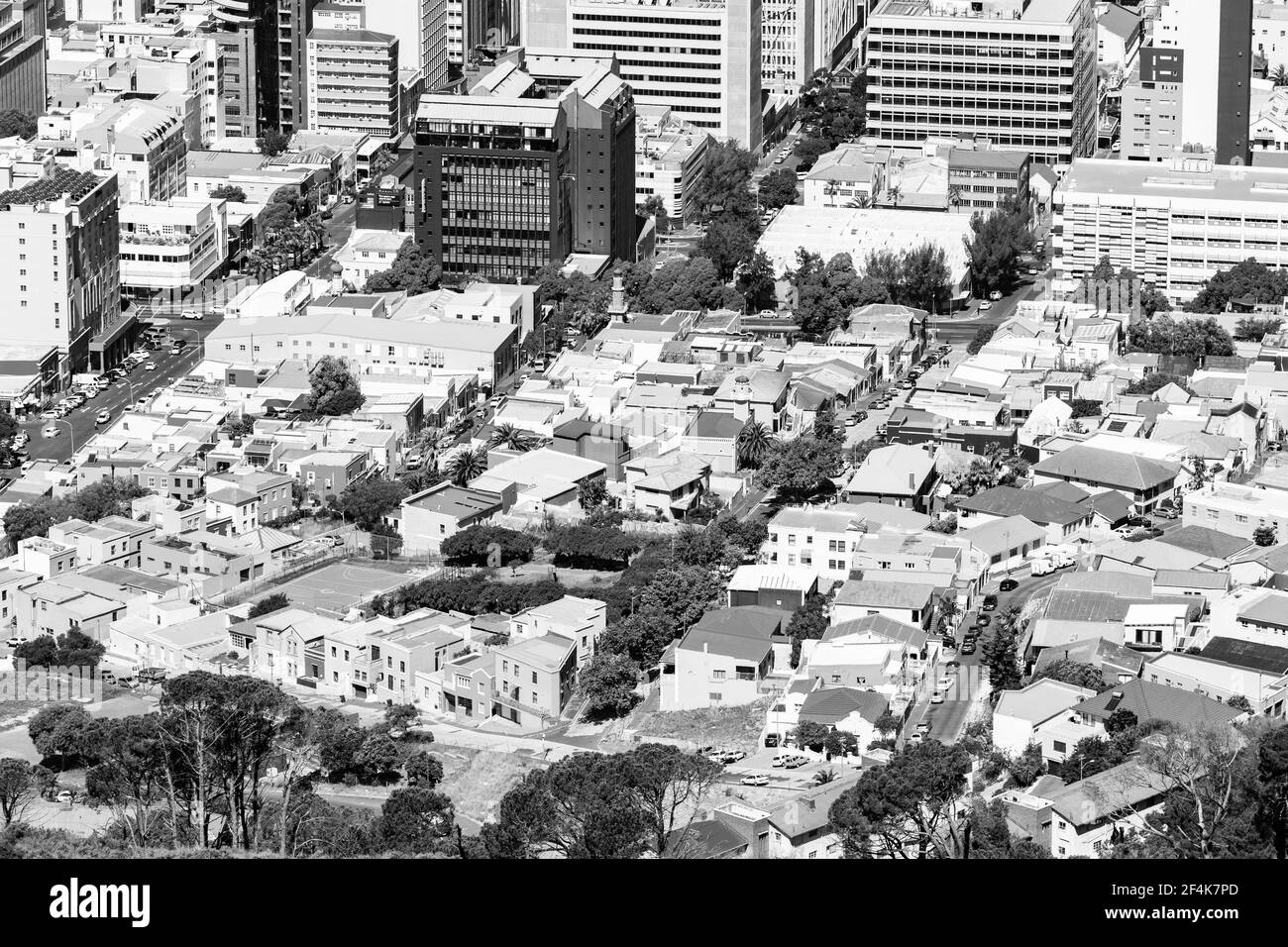 CAPE, SUDAFRICA - 13 marzo 2021: Città del Capo, Sud Africa - 15 ottobre 2019: Vista elevata di Città del Capo Sud Africa Central Business District e s Foto Stock