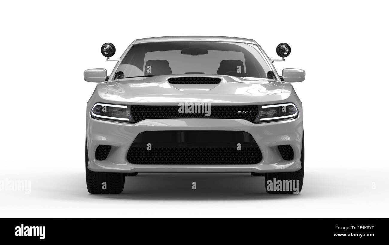 AUSTIN, STATI UNITI - Novembre 03, 2020: Vari angoli di un camion bianco Dodge Charger (macchina della polizia negli Stati Uniti) rendering per impieghi pesanti. Ottimo per Foto Stock