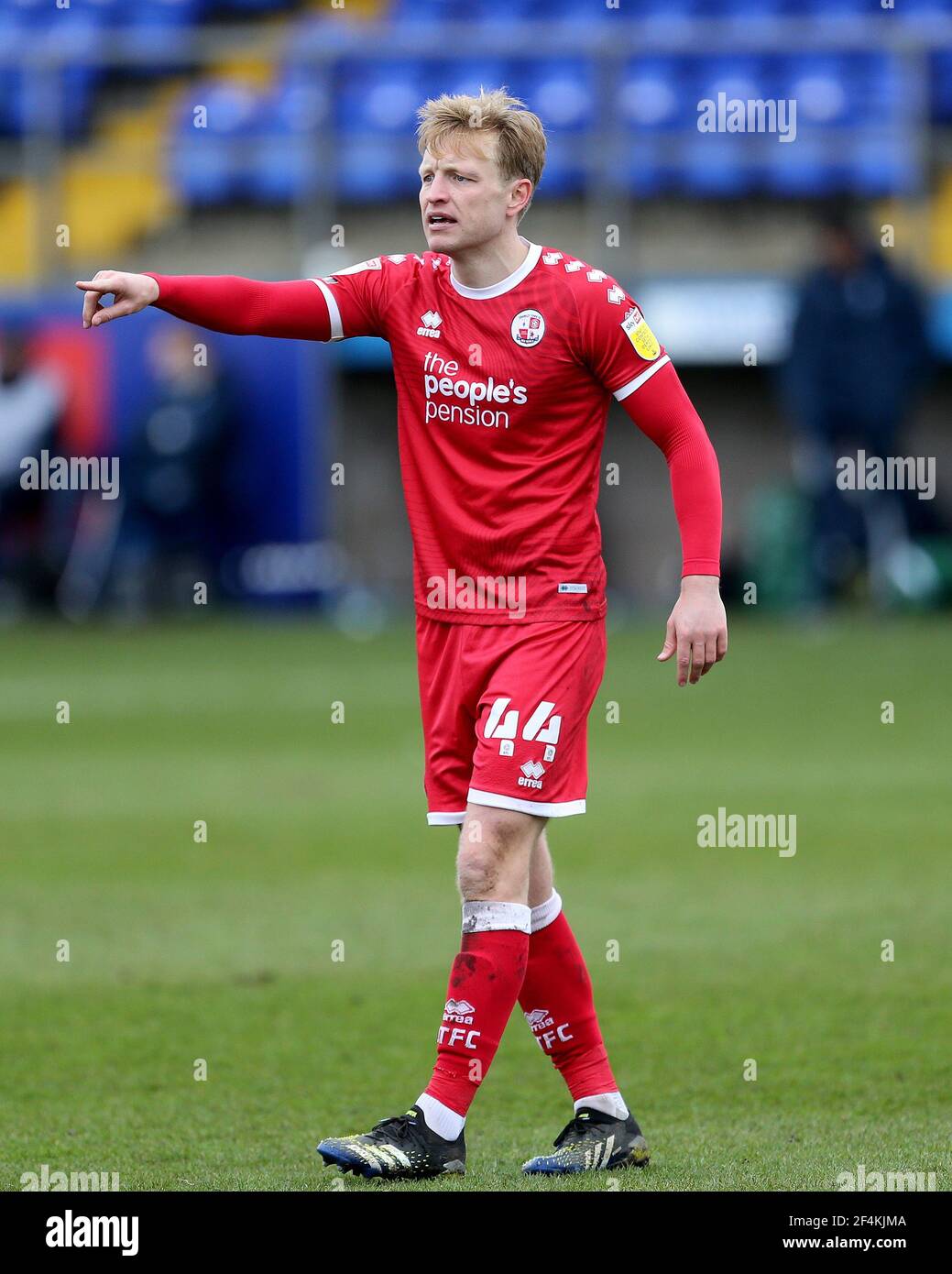 BARROW A FURNESS, REGNO UNITO. 20 MARZO: Josh Wright di Crawley Town durante la partita Sky Bet League 2 tra Barrow e Crawley Town presso la Holker Street, Barrow-in-Furness sabato 20 Marzo 2021. (Credit: Mark Fletcher | MI News) Credit: MI News & Sport /Alamy Live News Foto Stock