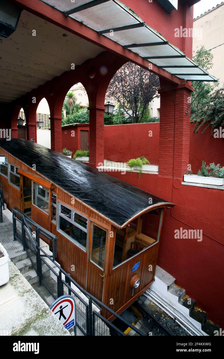 SPAGNA - Alt Penedés (distretto) - Catalogna - Barcellona. Gelida; funicolare Foto Stock