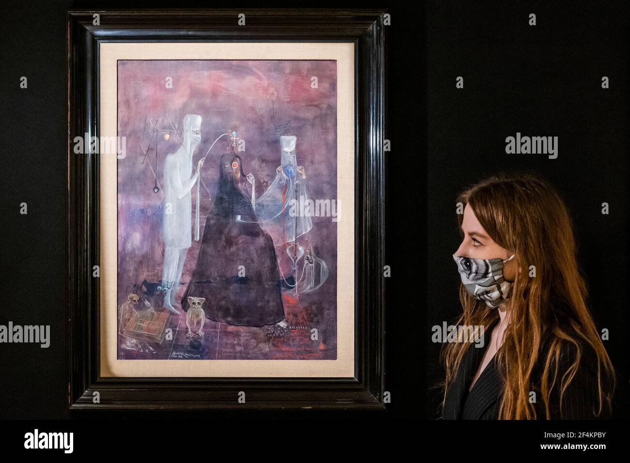 Londra, Regno Unito. 22 marzo 2021. Leonora Carrington (1917-2011), operativo mercoledì. Stima: £300,000 - 500,000 - Anteprima della settimana del 2021° secolo di Bonhams, che comprende la vendita occhio/surrealista della mente e l'arte contemporanea e post-bellica a Bonhams New Bond Street. Le vendite si svolgeranno il 24/5 marzo. Credit: Guy Bell/Alamy Live News Foto Stock