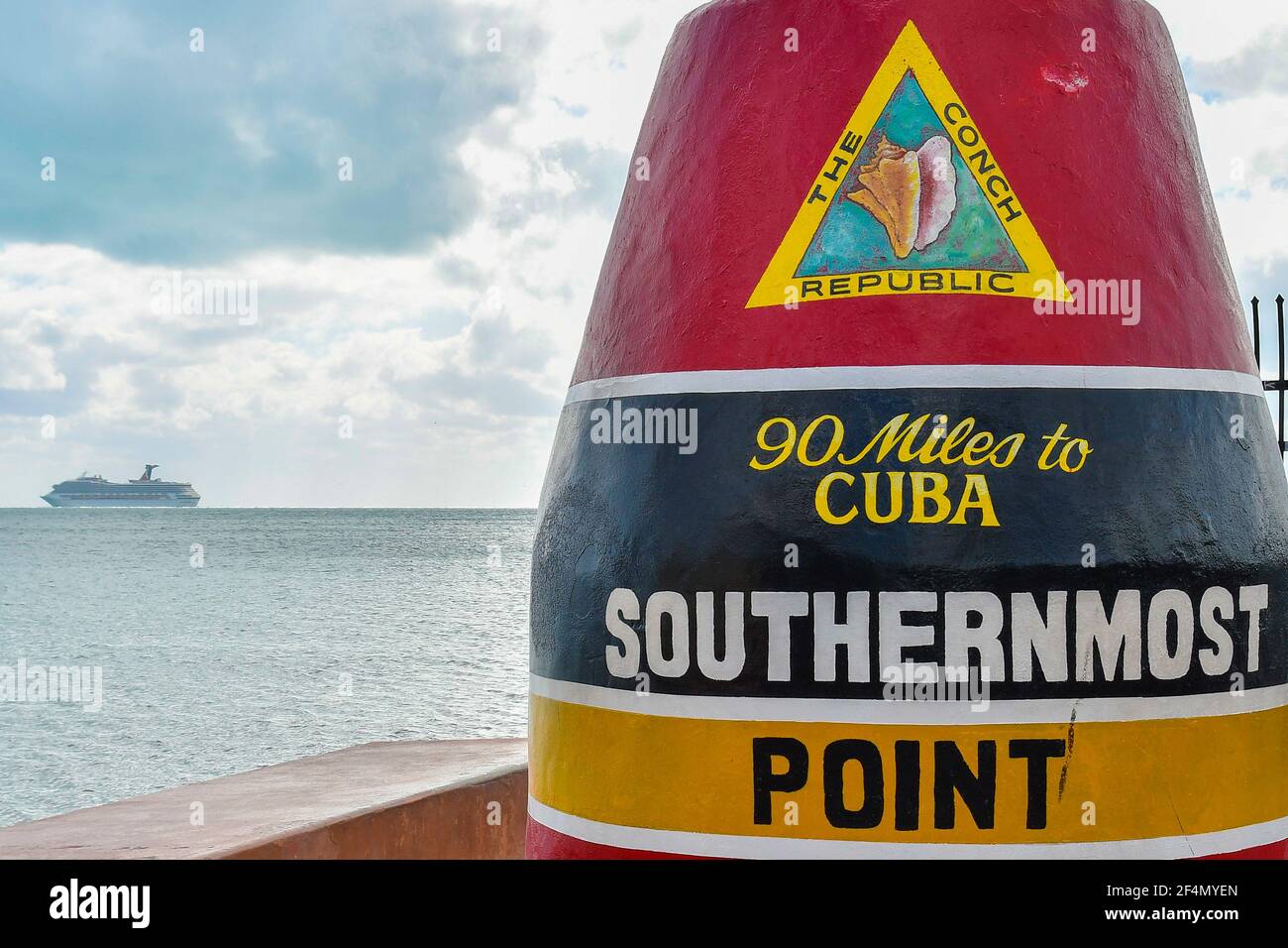 Key West, Florida, punto più meridionale, 90 miglia a Cuba Foto Stock