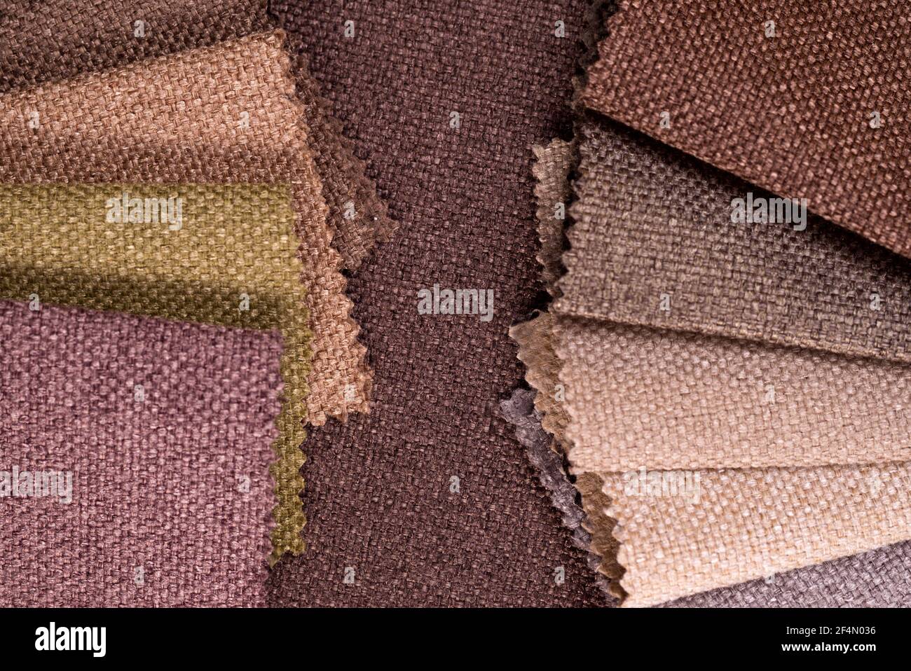 Light Set Sail Champagne e colori grigi campioni di tessuto gunny. Foto Stock