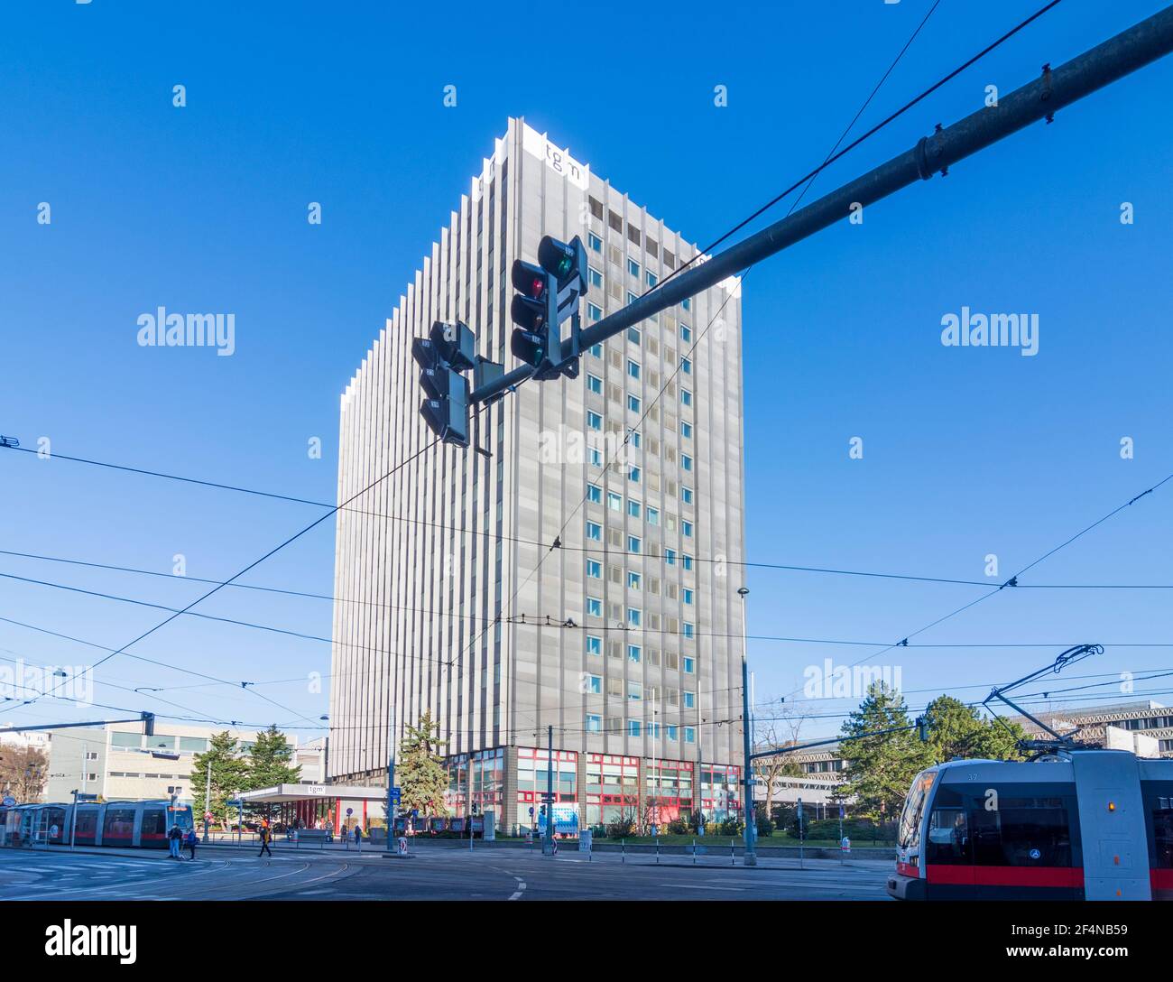 Wien, Vienna: Höhere Technische Lehranstalt (HTL) 'Technisches Gewerbemuseum (TGM)' (Istituto tecnico superiore (HTL) 'Museo del Commercio tecnologico (T Foto Stock