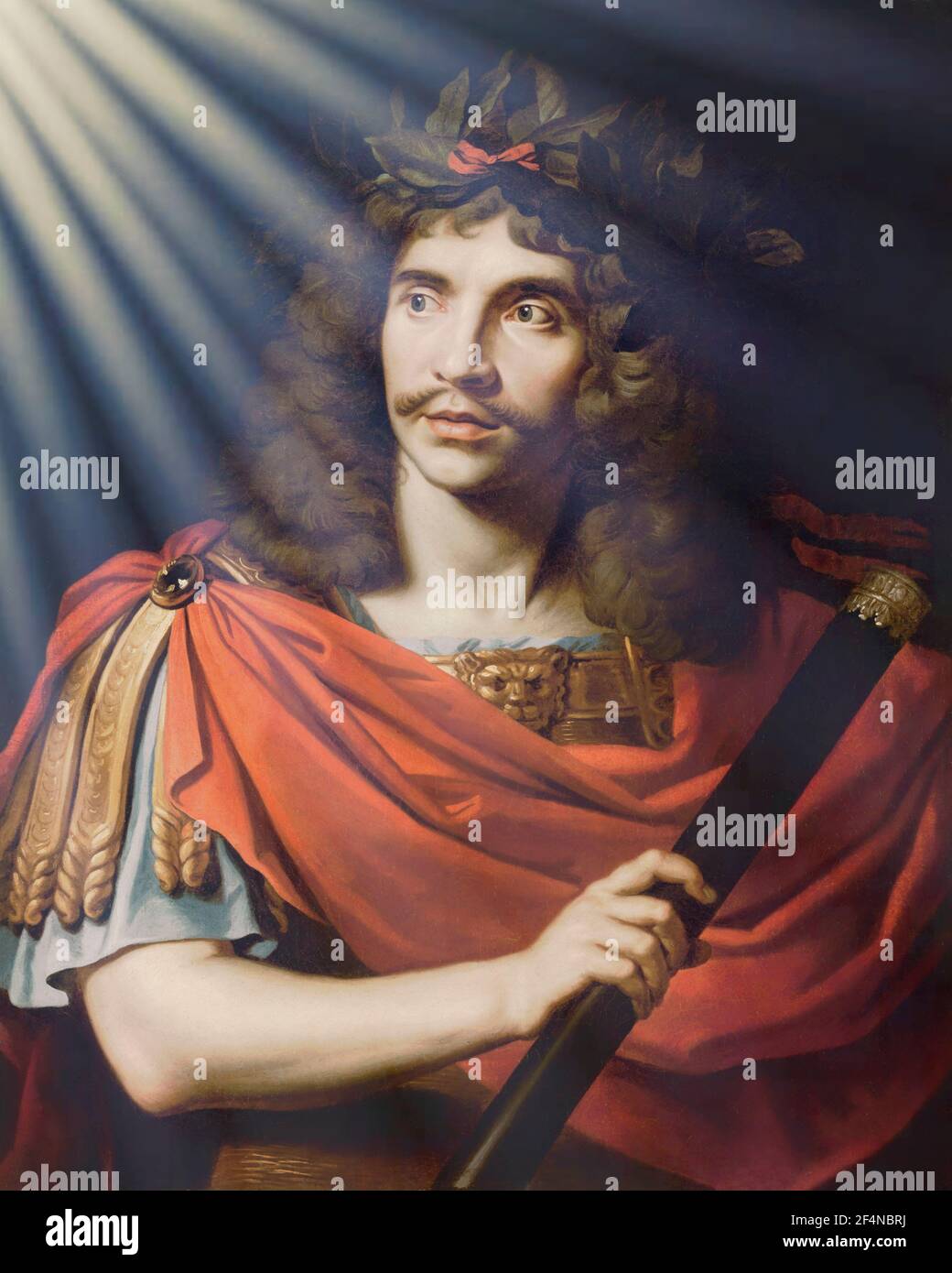 Molière nel ruolo di Cesare, la morte di Pompeo, ritratto di Nicolas Mignard Foto Stock