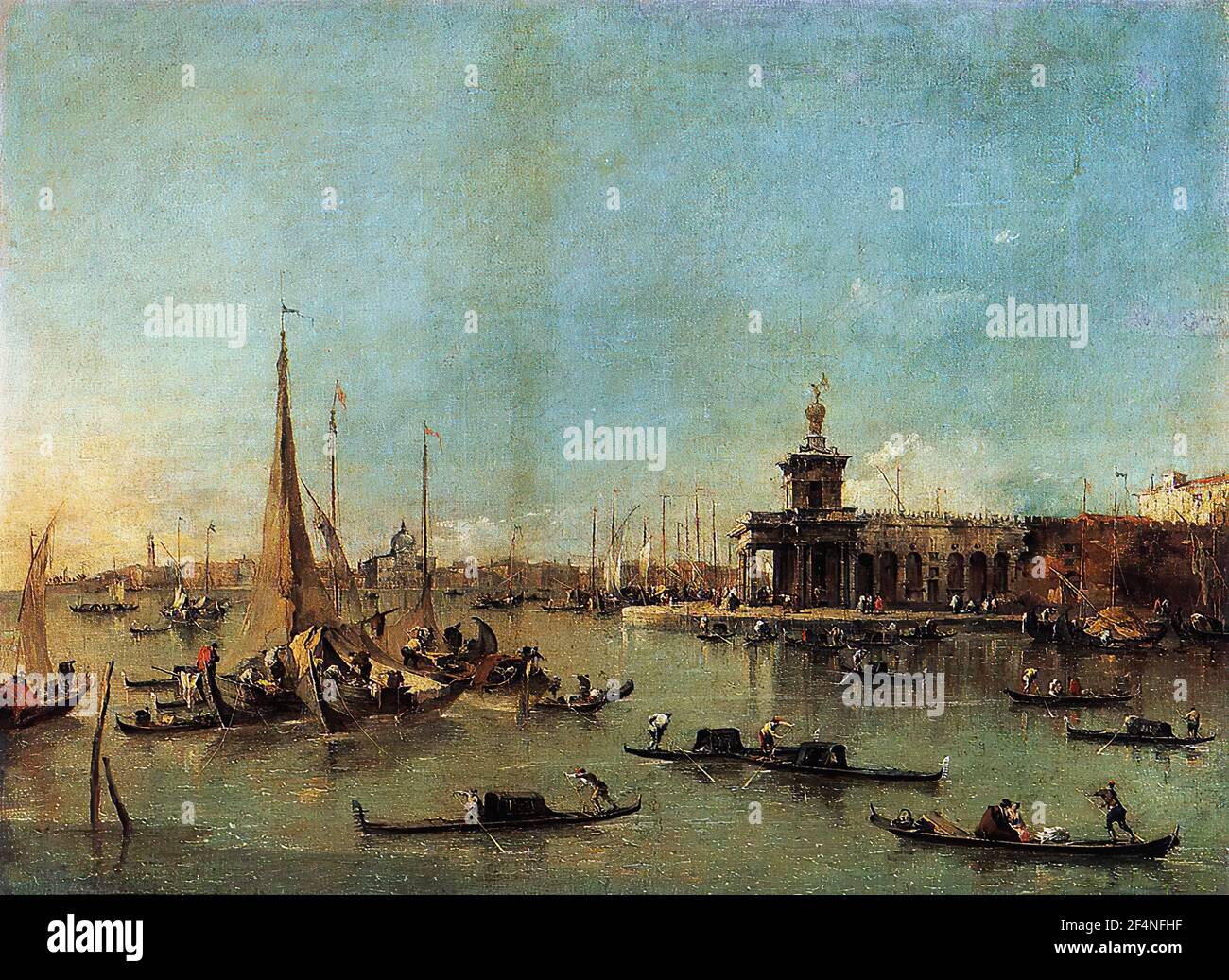 Francesco Guardi- Venezia Dogan con Giudecca C 1775 Foto Stock