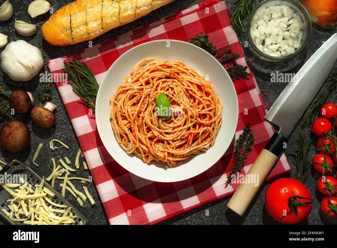 Fotografia alimentare professionale, layout vista dall'alto del tavolo, perfetto per il tuo sito web, rivista, blog di cibo o qualsiasi cosa si possa pensare di bisogno per. Foto Stock