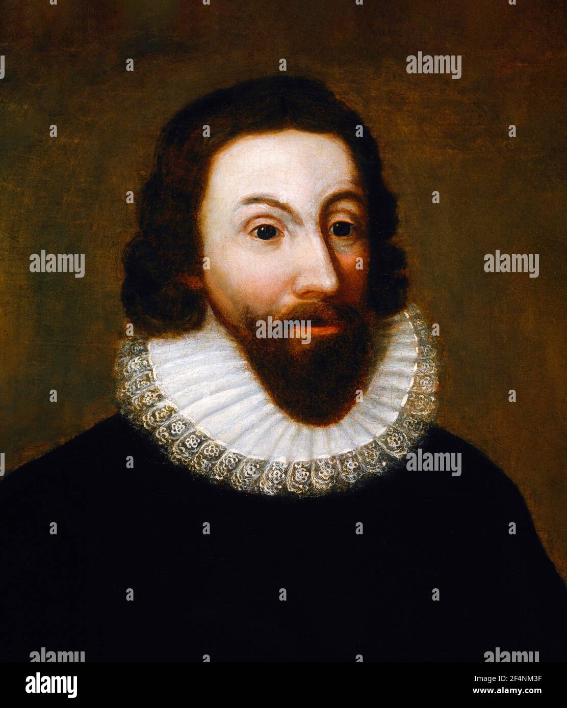 John Winthrop. Ritratto dell'avvocato puritano inglese e primo governatore della Massachusetts Bay Colony, John Winthrop (1587/88-1649), olio su tela, artista sconosciuto, c.. 1800 dopo un dipinto dei primi del xvii secolo Foto Stock