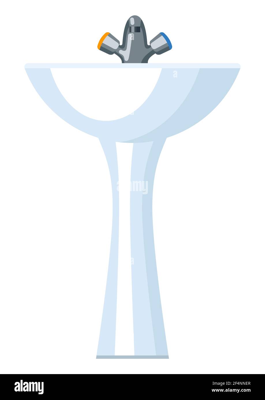 Illustrazione del lavabo in bagno. Icona o immagine pubblicitaria per il settore. Illustrazione Vettoriale