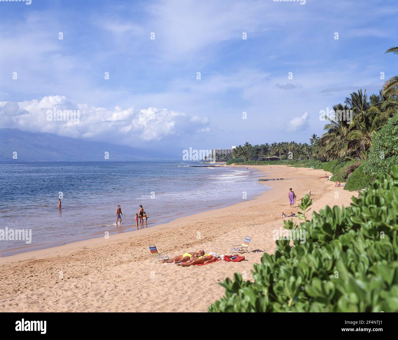Kawakapu Wailea-Ekahi Beach, Wailea, Maui, Hawaii, Stati Uniti d'America Foto Stock