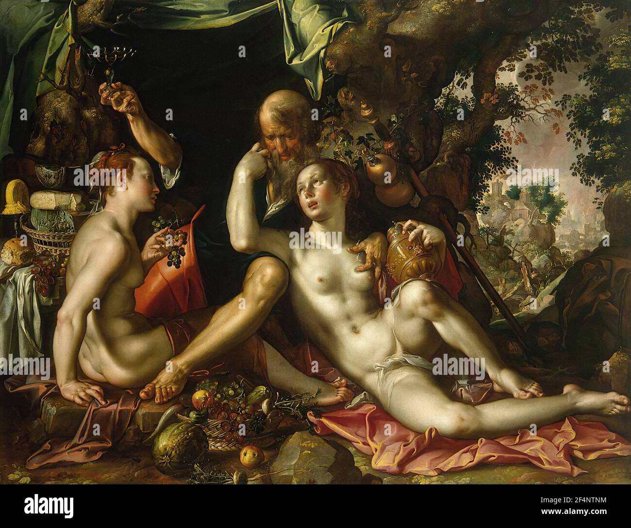 Joachim Wtewael - Lot le sue Figlie C 1600 Foto Stock