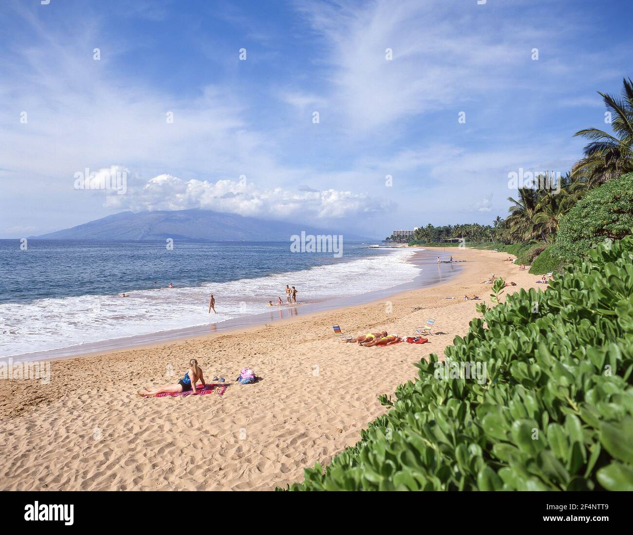 Kawakapu Wailea-Ekahi Beach, Wailea, Maui, Hawaii, Stati Uniti d'America Foto Stock