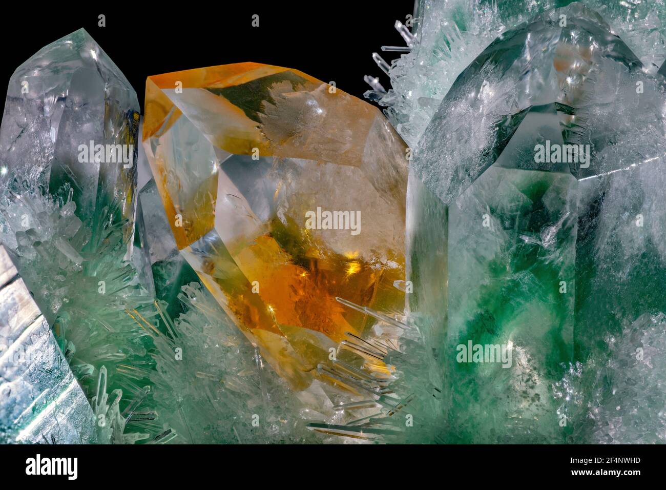 Cristalli di quarzo Citrino, Cina Foto Stock