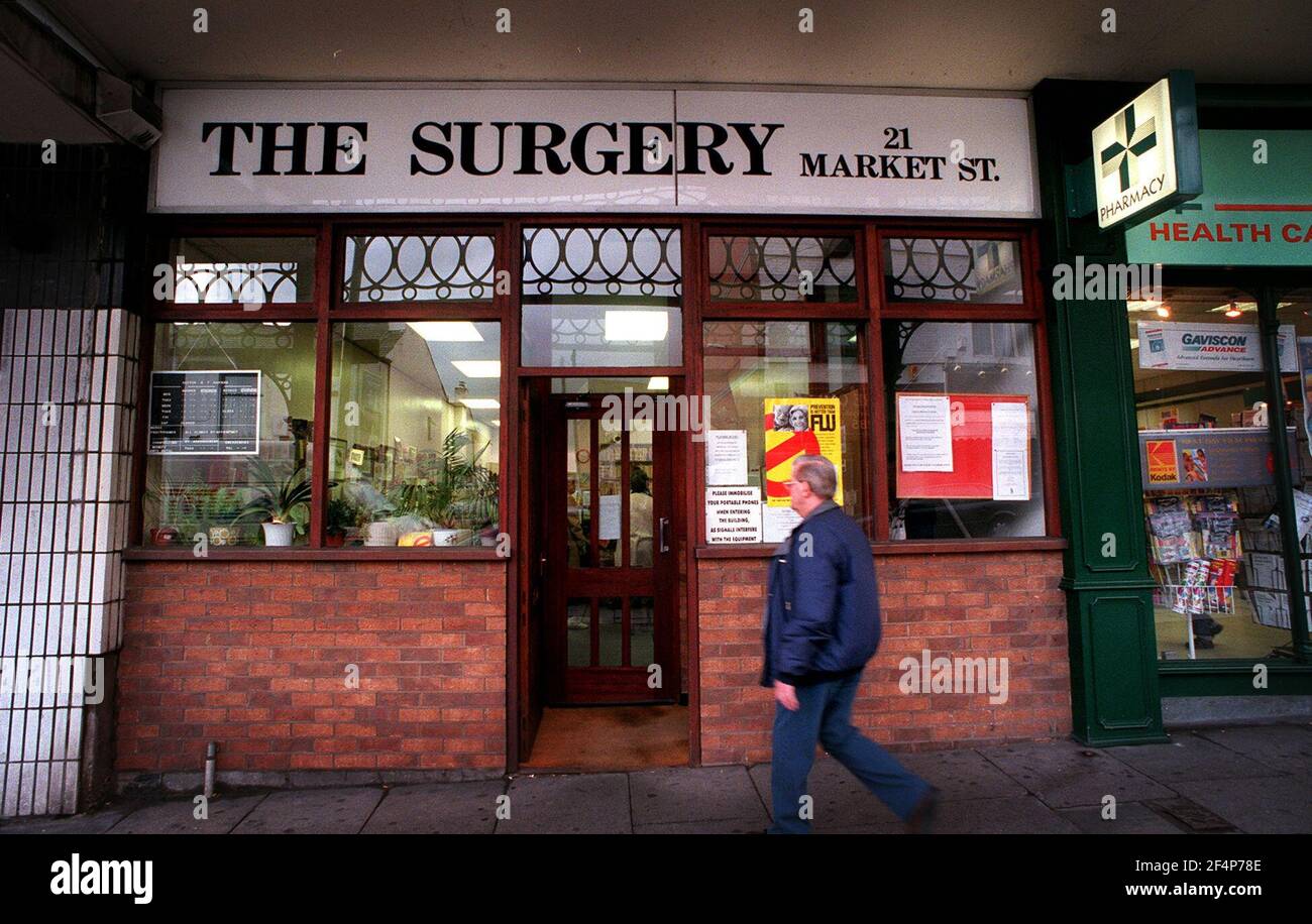 Dr Harold Shipman omicidi ottobre 1998Dr Harold Shipmans pratice in Market Street Hyde Manchester Foto Stock