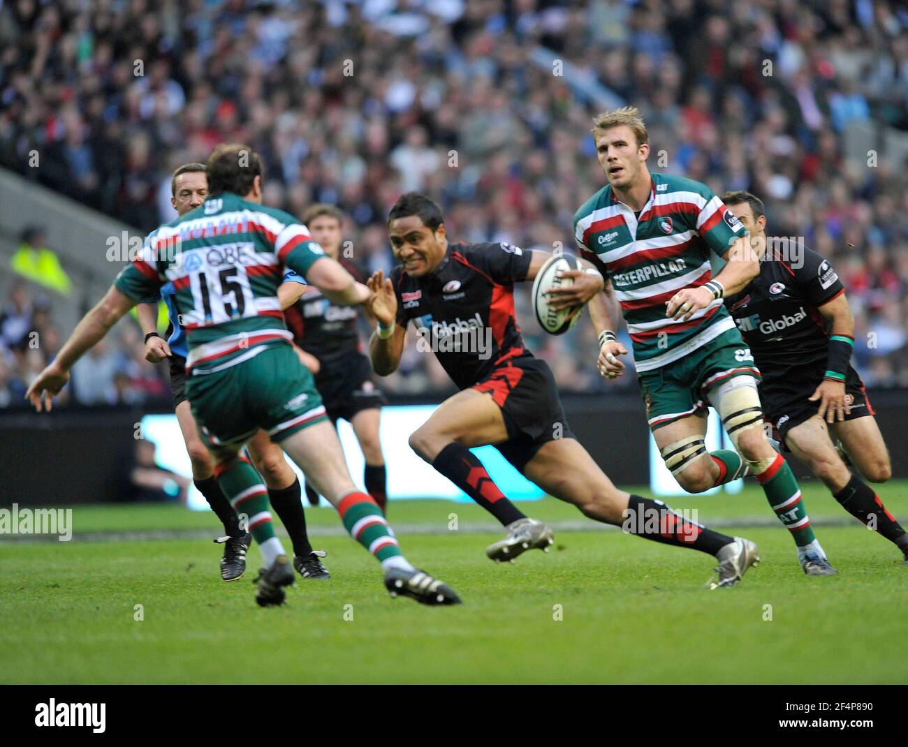 PREMIERSHIP RUGBY FINALE A TWICKENHAM. SARACENS V LEICESTER. 29/5/2010.  ALESANA TUILAGI. IMMAGINE DAVID ASHDOWN Foto stock - Alamy