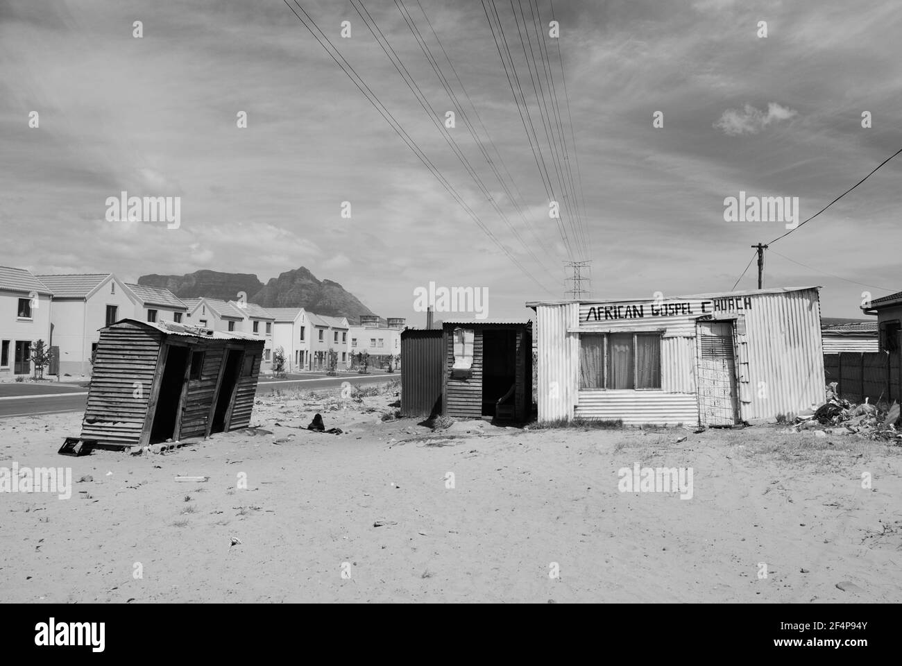 Tin Shack chiesa in Langa Township Sud Africa Foto Stock