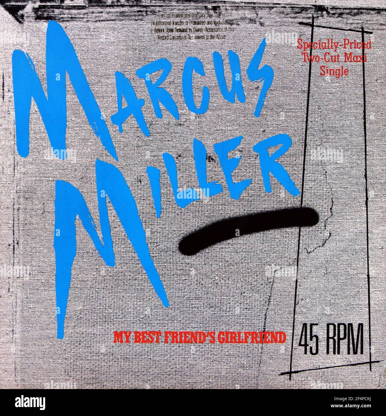 Marcus Miller: 1984. Maxi a due tagli da 45 giri/min copertina singola: La ragazza del mio miglior amico Foto Stock