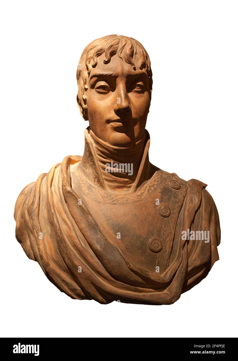 Busto di Cosme Damian Churruca y de Elorza, brigadiere della Real Armada. Battaglia di Trafalgar Hero. Da Savadell 19 ° secolo. Terracotta Foto Stock