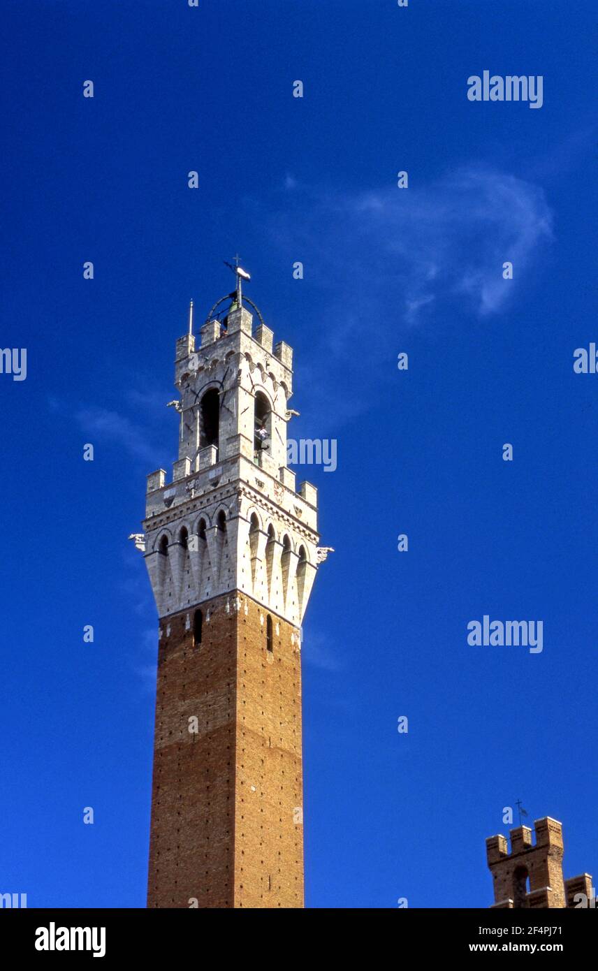 Torre del Mangia, Siena, Italia Foto Stock