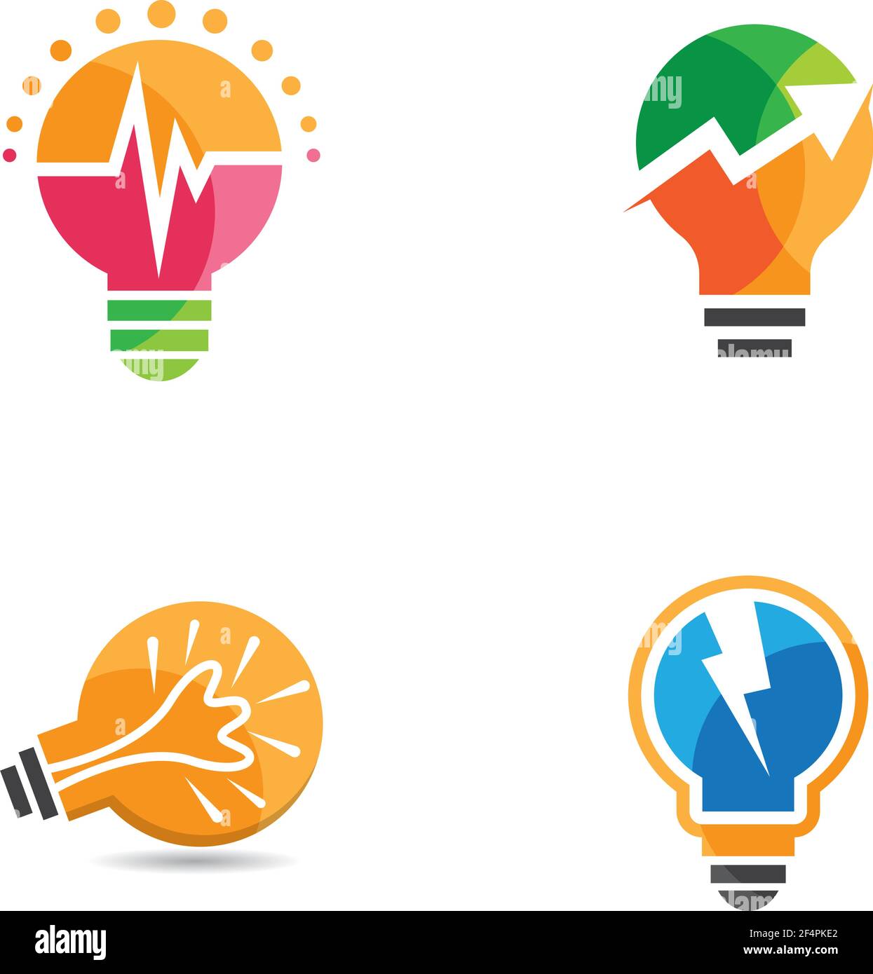 Modello di logo della lampadina disegno di icone vettoriali Illustrazione Vettoriale