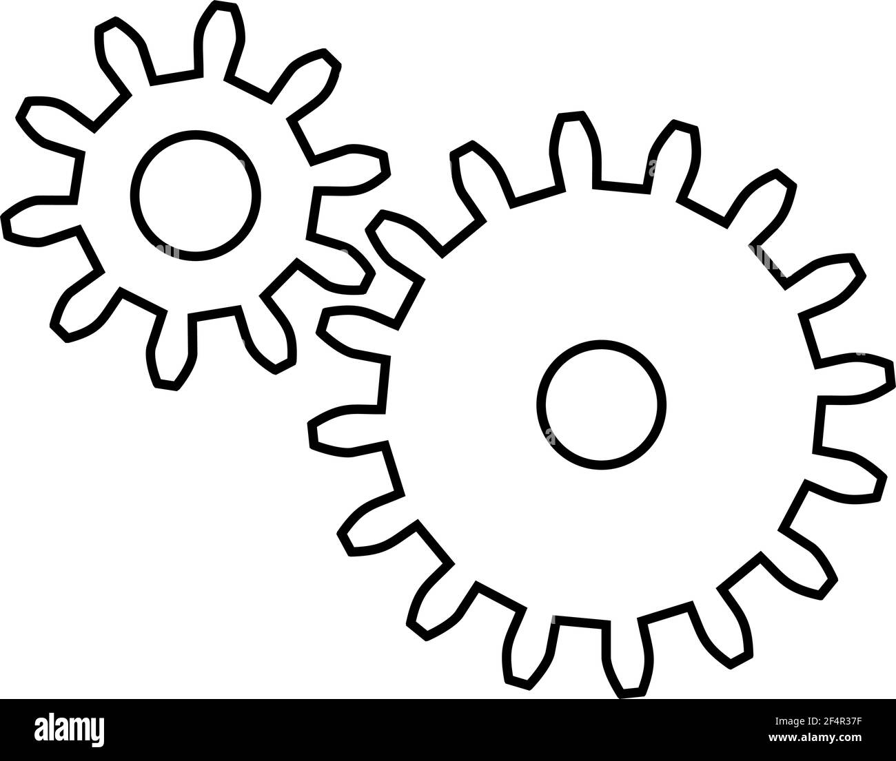 Icona ruota dentata rotante, immagine vettoriale delle impostazioni di tweak/Configure Illustrazione Vettoriale