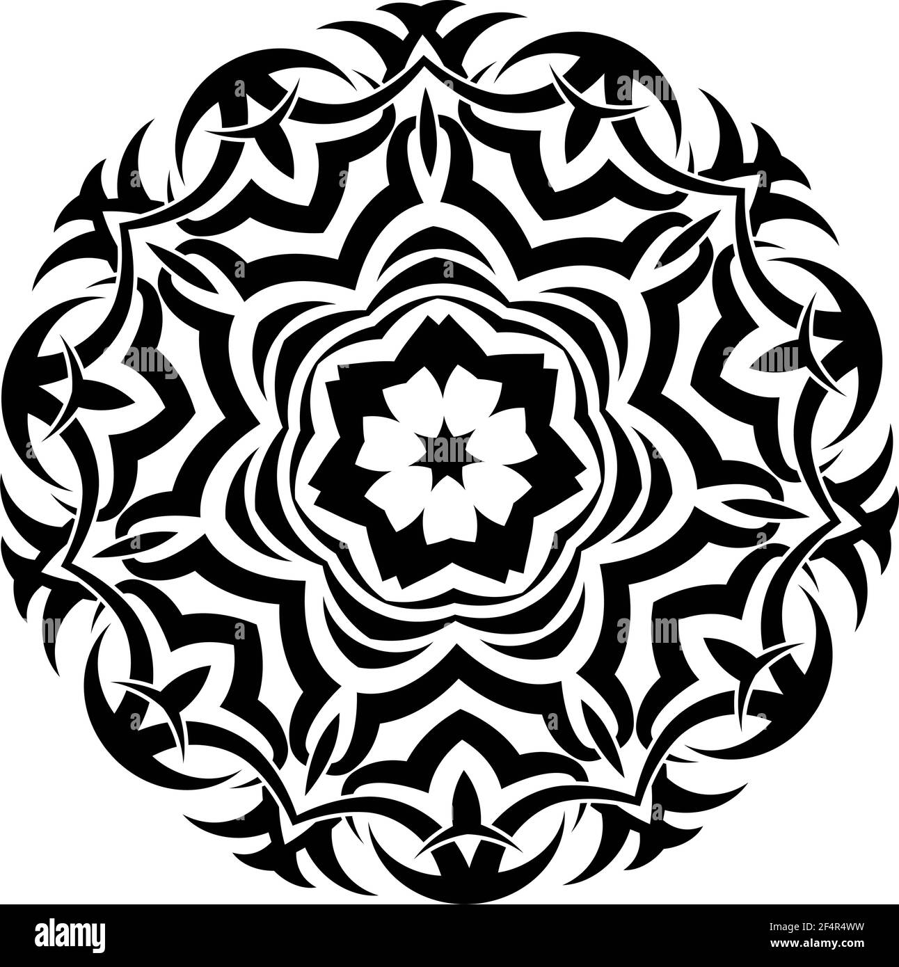 Illustrazione del vettore circolare del tatuaggio tribale Illustrazione Vettoriale