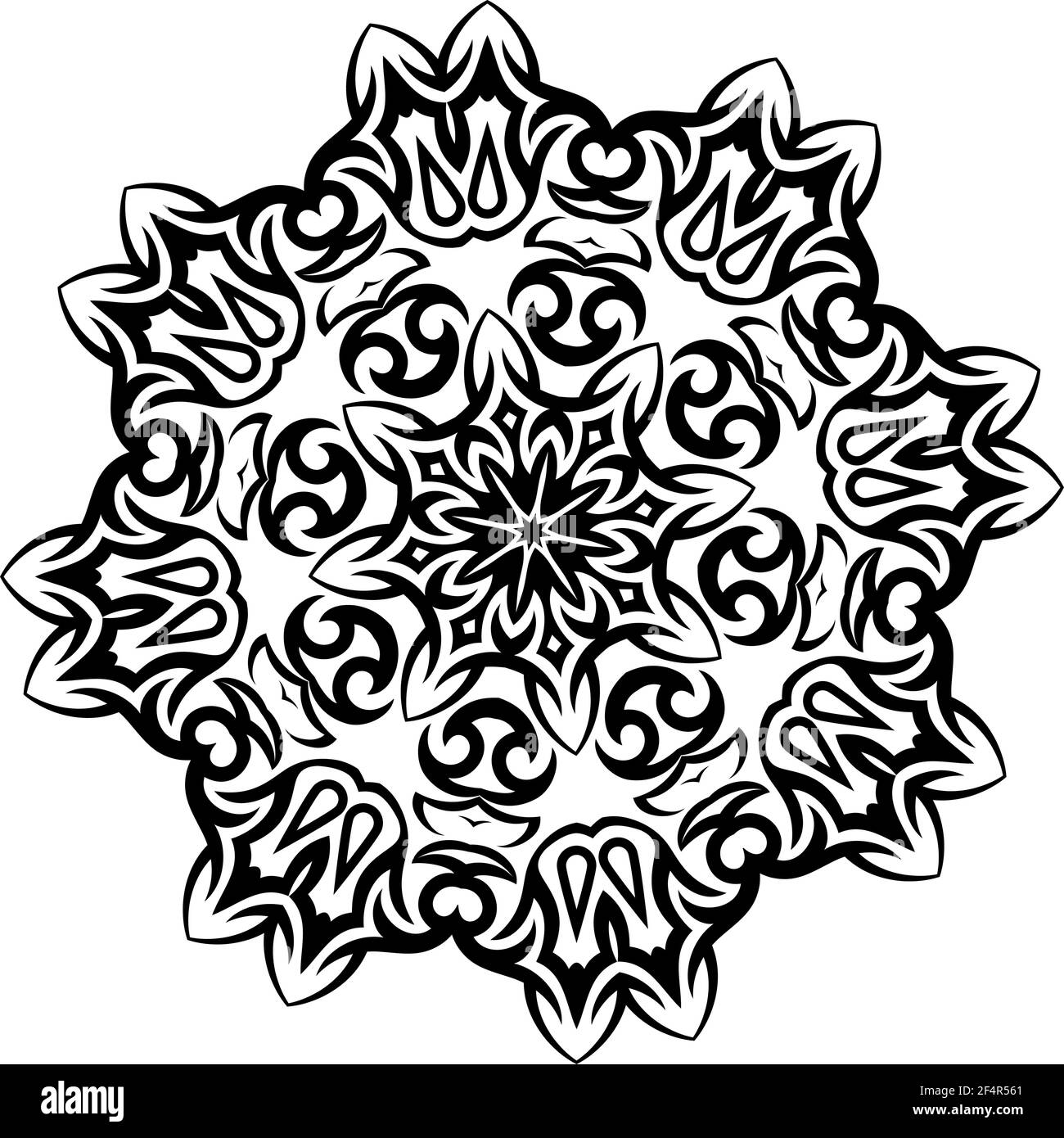 Illustrazione del vettore circolare del tatuaggio tribale Illustrazione Vettoriale