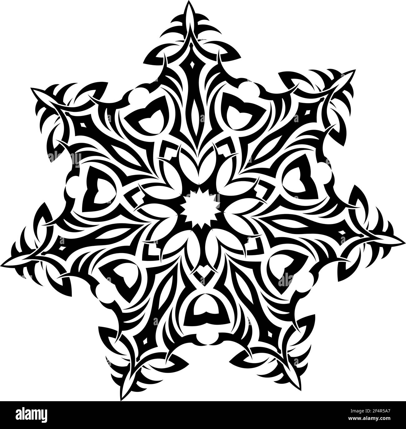 Illustrazione del vettore circolare del tatuaggio tribale Illustrazione Vettoriale