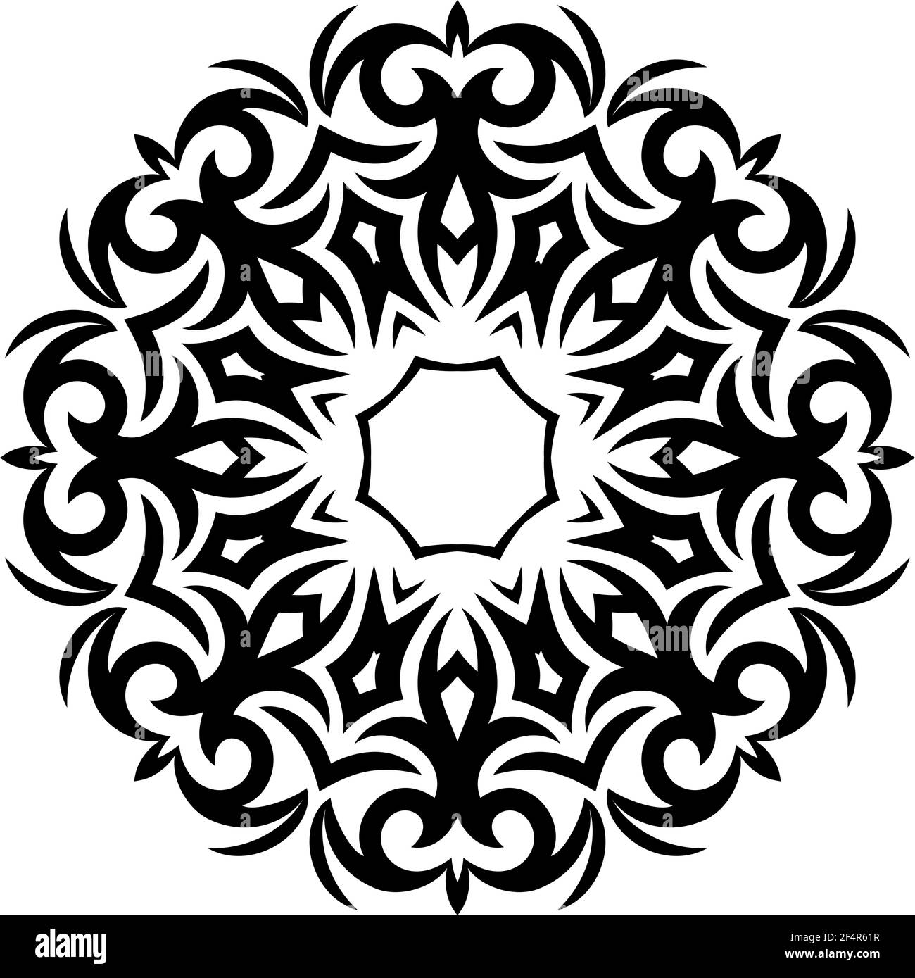 Illustrazione del vettore circolare del tatuaggio tribale Illustrazione Vettoriale