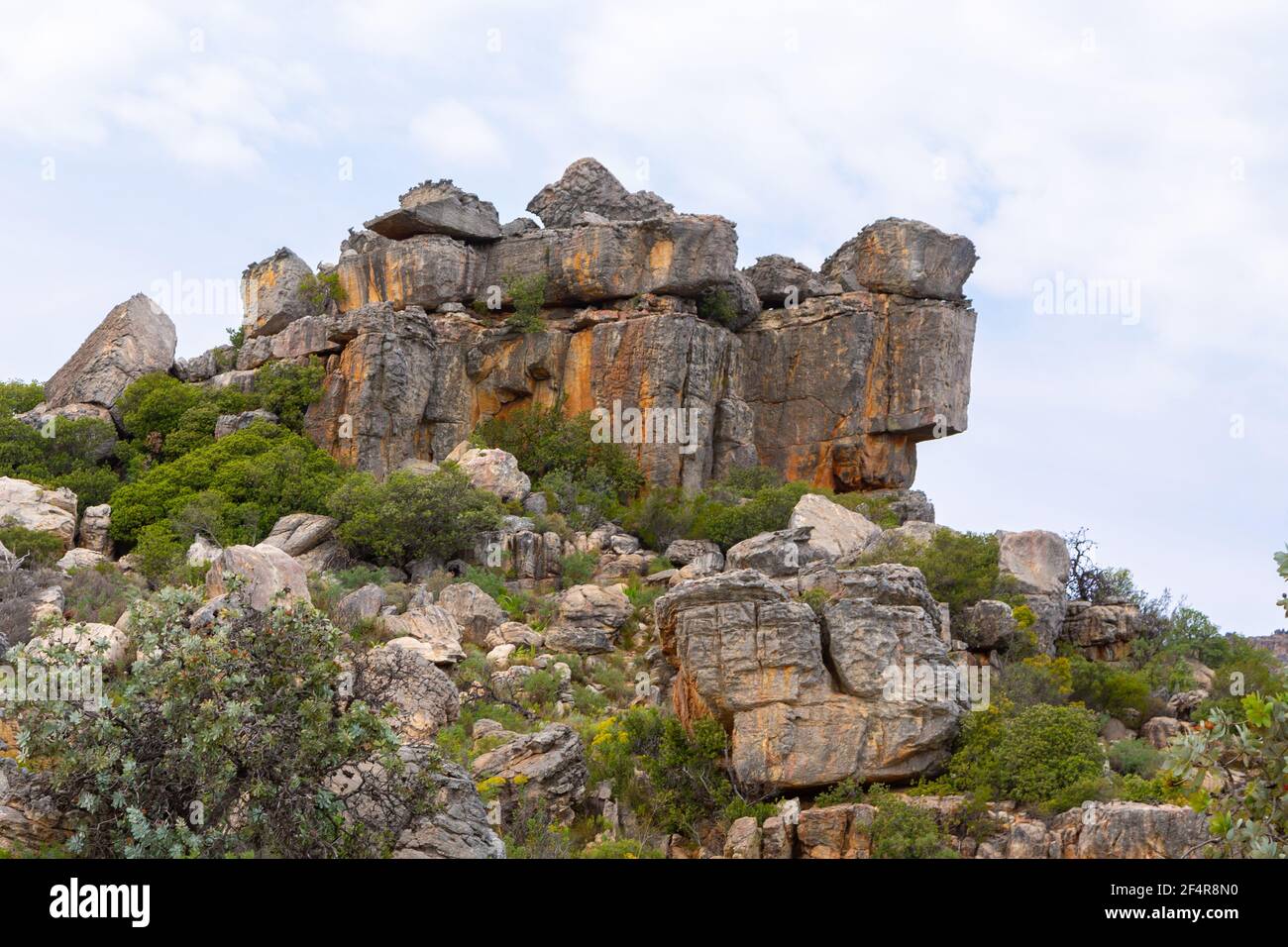 Interessante formazione di arenaria nelle montagne settentrionali di Cederberg nel capo occidentale del Sudafrica Foto Stock