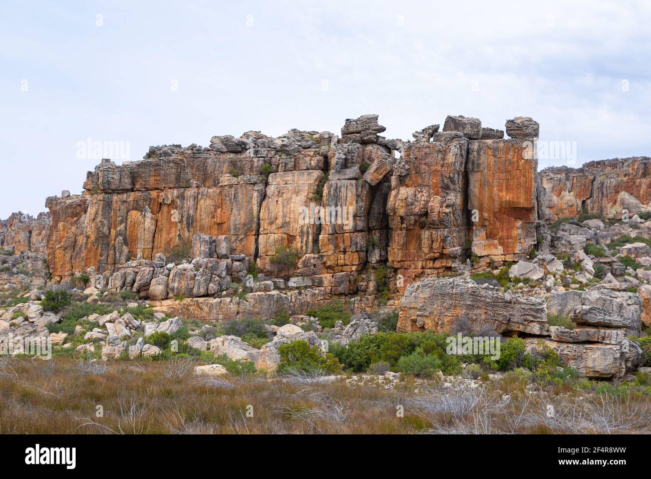 Tipica formazione rocciosa nel nord di Cederberg vicino a Clanwilliam nel capo occidentale del sud Afraica Foto Stock