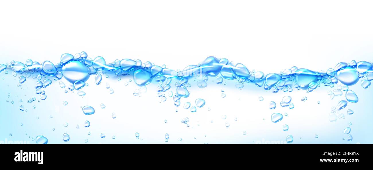 Acqua bollente sfondo astratto con bolle d'aria Illustrazione Vettoriale