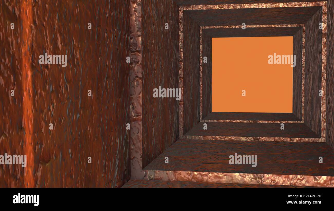 Tubo metallico astratto o tunnel Foto Stock