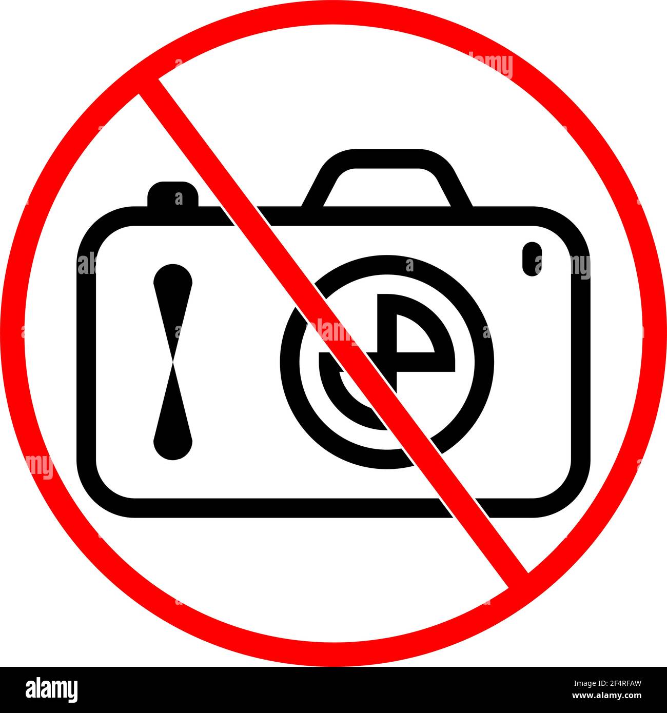 Nessun segnale di avviso della videocamera, immagine vettoriale non consentita Illustrazione Vettoriale