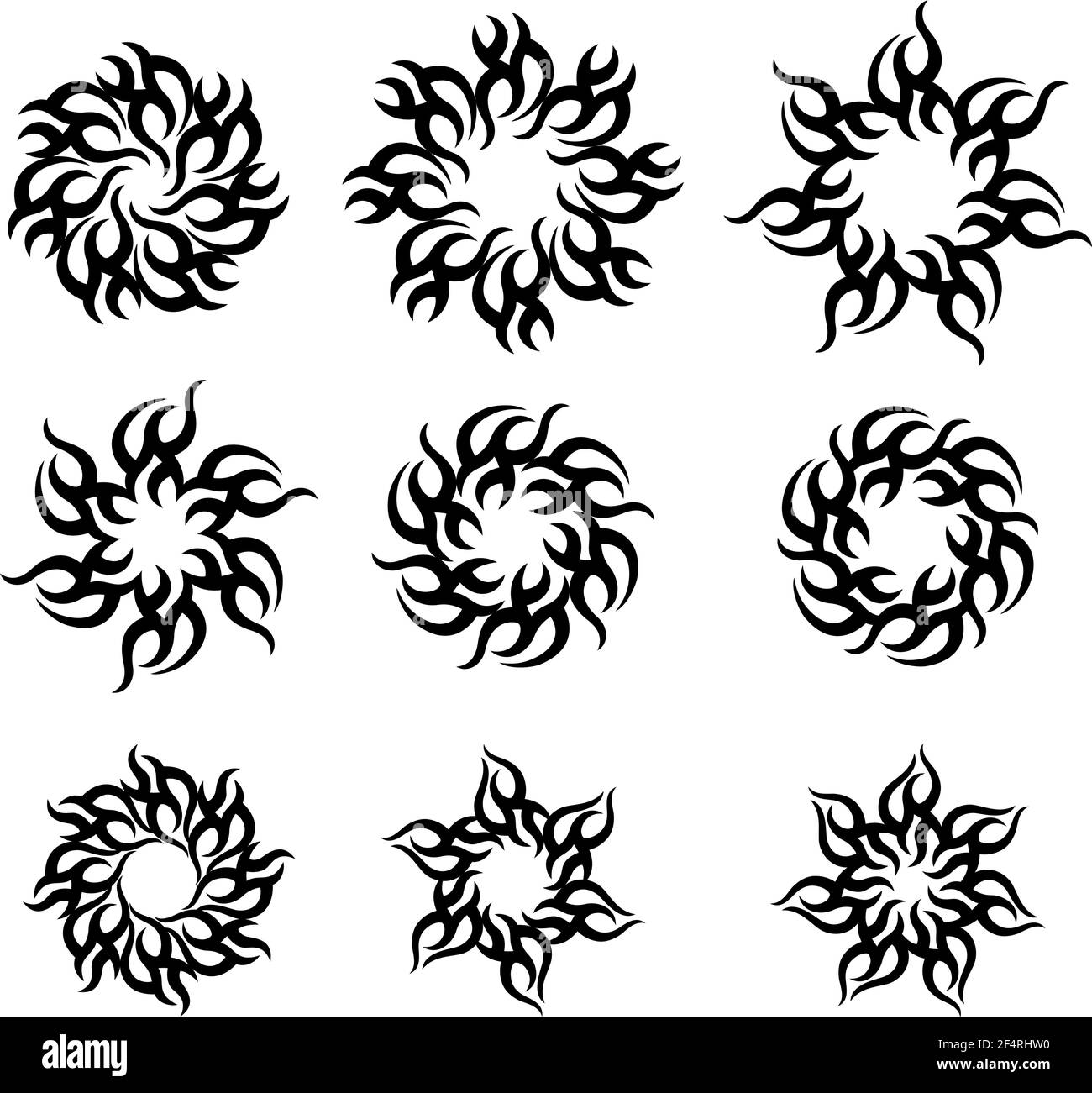 Tattoo tribale Sun Vector Illustration Illustrazione Vettoriale