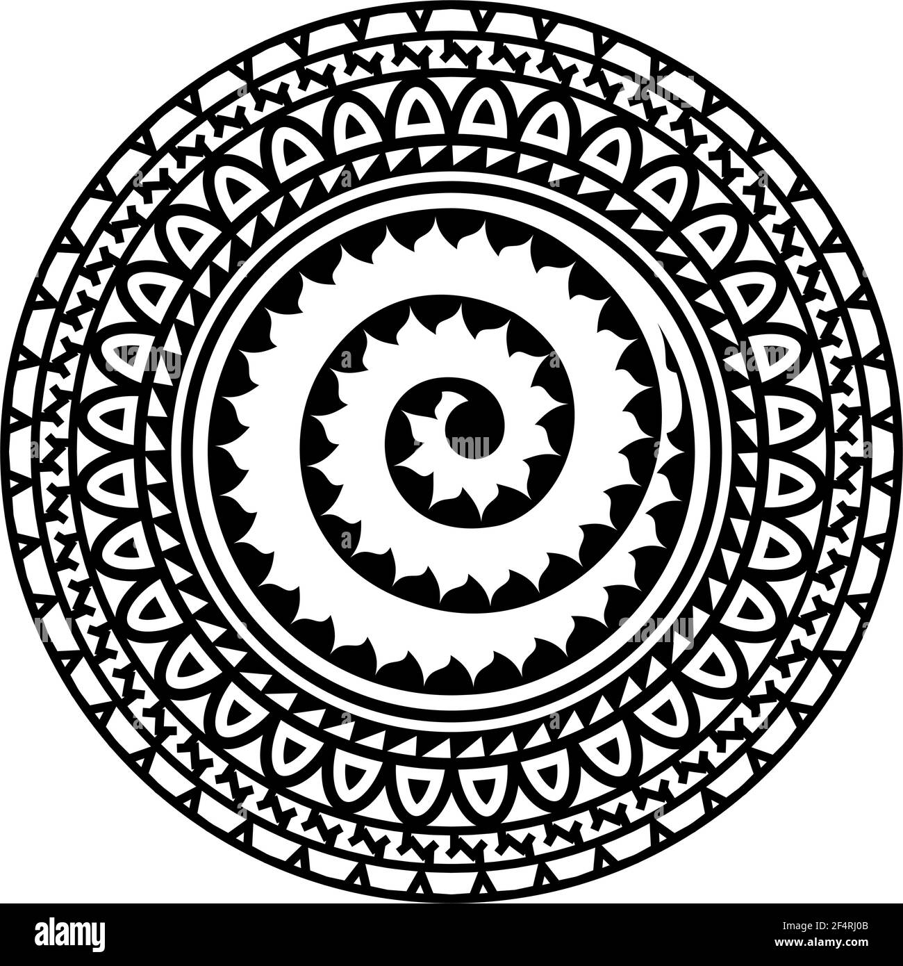 Tattoo Tribal disegno circolare Illustrazione artistica vettoriale Illustrazione Vettoriale